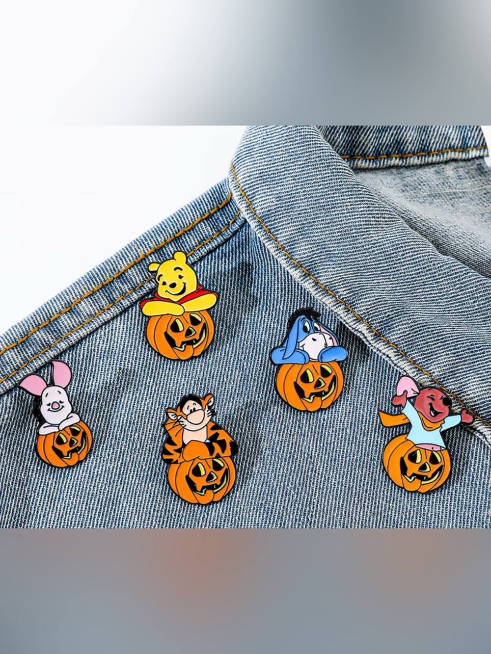 New 5pc Disney Winnie The Pooh Tigger Eeyore Piglet Roo Halloween Enamel Pins